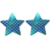 Cherry Banana My BFF Is Ariel Blue Scale Shimmer Nipple Pasties 2 Pack