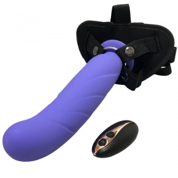 Seven Creations 9'' Vibration Purple Dildo & Harness Strap On Set
