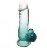 Shades Jelly Ombre Green 6" Dildo With Suction Cup Base
