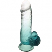 Shades Jelly Ombre Green 6" Dildo With Suction Cup Base