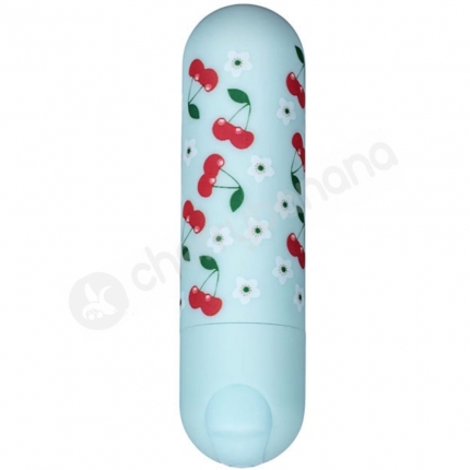 Maia Sherri Blue 3" Bullet Vibe With Cherry & Floral Print