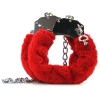 Ouch Red Pleasure Furry Legcuffs