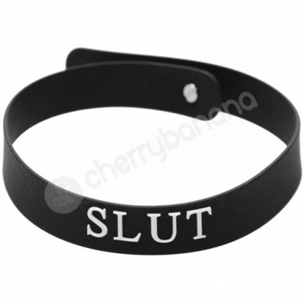 Master Series Slut Black Silicone Adjustable Collar Master Series Slut Black Silicone Adjustable Collar