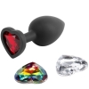 Glams Xchange Heart Small 2.4" Butt Plug With 3 Swappable Gems