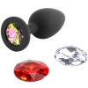 Glams Xchange Round Small 2.4" Butt Plug With 3 Swappable Gems