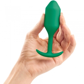 B-Vibe Snug Plug 2 Green Silicone Weighted 4.5" Butt Plug