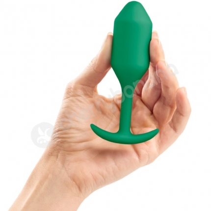 B-Vibe Snug Plug 2 Green Silicone Weighted 4.5" Butt Plug