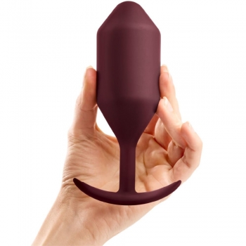 B-Vibe Snug Plug 5 Red Large Weighted Wearable Butt Plug
