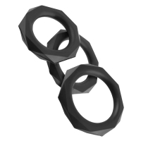 Fantasy C-Ringz Black Silicone Designer Cock Ring Stamina Set