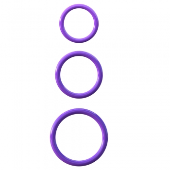 Fantasy C-ringz Purple Silicone 3-Ring Stamina Cock Ring Set