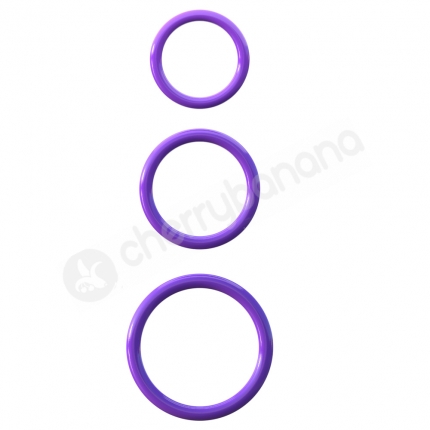 Fantasy C-ringz Purple Silicone 3-Ring Stamina Cock Ring Set
