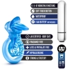 Stay Hard 10 Function Blue Vibrating Tongue Cock Ring With Ball Strap