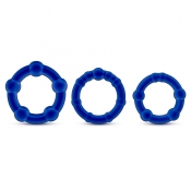 Stay Hard Blue Beaded Cockrings 3 Pack