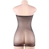 Cherry Banana Plus Size Black Fishnet With Sparkles Strapless Mini Dress