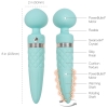 Pillow Talk Sultry Teal 8" Dual Ended Heated Massager Wand With Swarovski Crystal