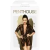 Penthouse Lingerie Black Sweet Retreat Kimono With Thong