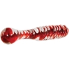 Adam & Eve Sweetheart Swirl Clear & Red Glass Dildo