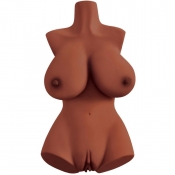 PDX Plus Perfect 10 Torso Vaginal & Anal Masturbator With Breasts - Brown