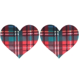 Cherry Banana Tart After Your Heart Tartan Print Nipple Pasties 2 Pack