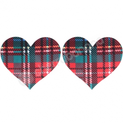 Cherry Banana Tart After Your Heart Tartan Print Nipple Pasties 2 Pack