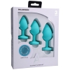 A-Play Teal Silicone Anal Trainer 3 Piece Set With Fun Flared Base