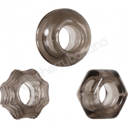 Zero Tolerance Triple Thick Grey Stretchy Cockrings 3pk