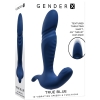 Gender X True Blue Thrusting Shaft  4.1" Anal & Perineum Vibrating Massager