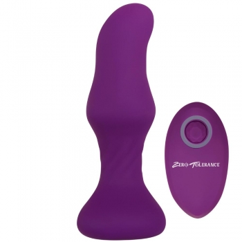 Zero Tolerance Tunnel Teaser Purple Vibrating Anal Plug With Rotating Beads & Remote Control