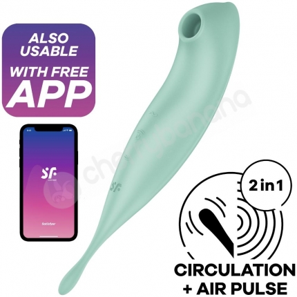 Satisfyer Twirling Pro+ Green 2 In 1 App Controlled Vibrator