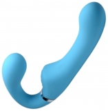 Strap U Blue 10x Mighty Rider Vibrating Silicone Strapless Strap-on 