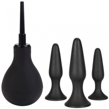 Ultimate Anal Kit With 3 Graduated Butt Plugs & Anal Enema Bulb