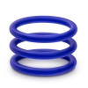 Performance VS1 Pure Premium Silicone Blue Cock Rings Medium 3 Pack