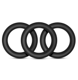 Performance VS2 Pure Premium Silicone Black Cock Rings Small 3 Pack