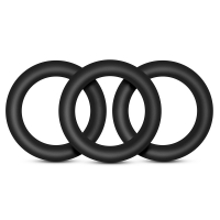Performance VS2 Pure Premium Silicone Black Cock Rings Small 3 Pack