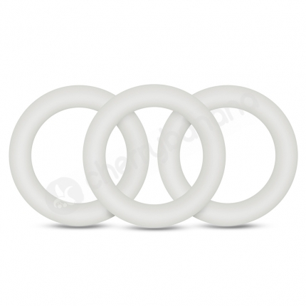 Performance VS2 Pure Premium Silicone White Cock Rings Small 3 Pack