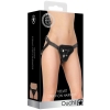 Ouch Black Velvet & Velcro Adjustable Harness With O-ring
