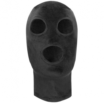 Ouch Black Velvet Mask With Eye And Mouth Opening