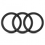Performance VS3 Pure Premium Silicone Black Cock Rings Large 3 Pack