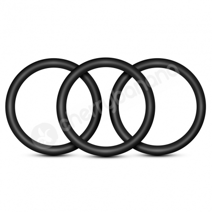 Performance VS3 Pure Premium Silicone Black Cock Rings Large 3 Pack Performance VS3 Pure Premium Silicone Black Cock Rings Large 3 Pack