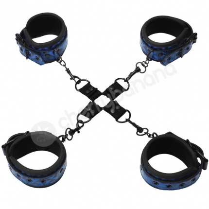 Whipsmart Diamond Hog tie Blue 4 Cuff D-Ring Restraint System