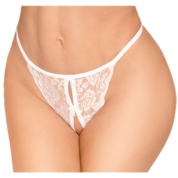 Penthouse Lingerie White Hot Getaway Crotchless Thong