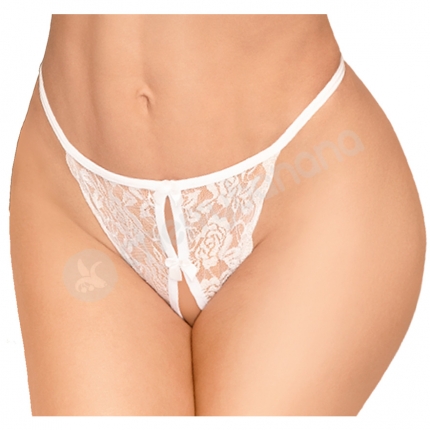 Penthouse Lingerie White Hot Getaway Crotchless Thong