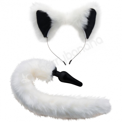 Tailz White Fox Tail Anal Plug & Ears Set Tailz White Fox Tail Anal Plug & Ears Set