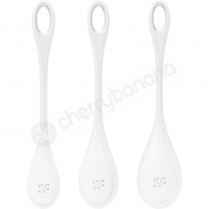 Satisfyer Yoni Power Ball 1 White Ben Wa Kegel Balls 3pc Set Satisfyer Yoni Power Ball 1 White Ben Wa Kegel Balls 3pc Set