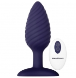 Zero Tolerance Wicked Twister Blue Swirly Textured Vibrating Butt Plug