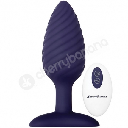 Zero Tolerance Wicked Twister Blue Swirly Textured Vibrating Butt Plug