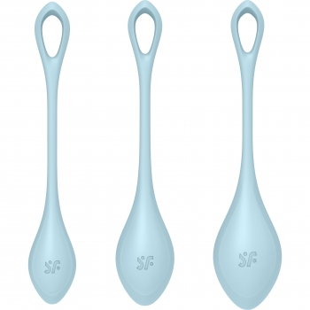 Satisfyer Yoni Power 2 Blue Silicone Kegel Pelvic Floor Training 3 Piece Set