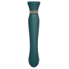 Zalo Queen Jewel Green G-spot Pulse Wave Vibrator with Suction Sleeve