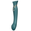 Zalo Queen Jewel Green G-spot Pulse Wave Vibrator with Suction Sleeve