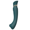 Zalo Queen Jewel Green G-spot Pulse Wave Vibrator with Suction Sleeve